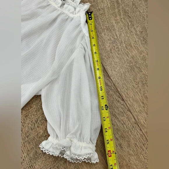 NWOT Current Air Anthropologie Airy Sheer Ruffles Puff Sleeve Blouse medium - Picture 15 of 17